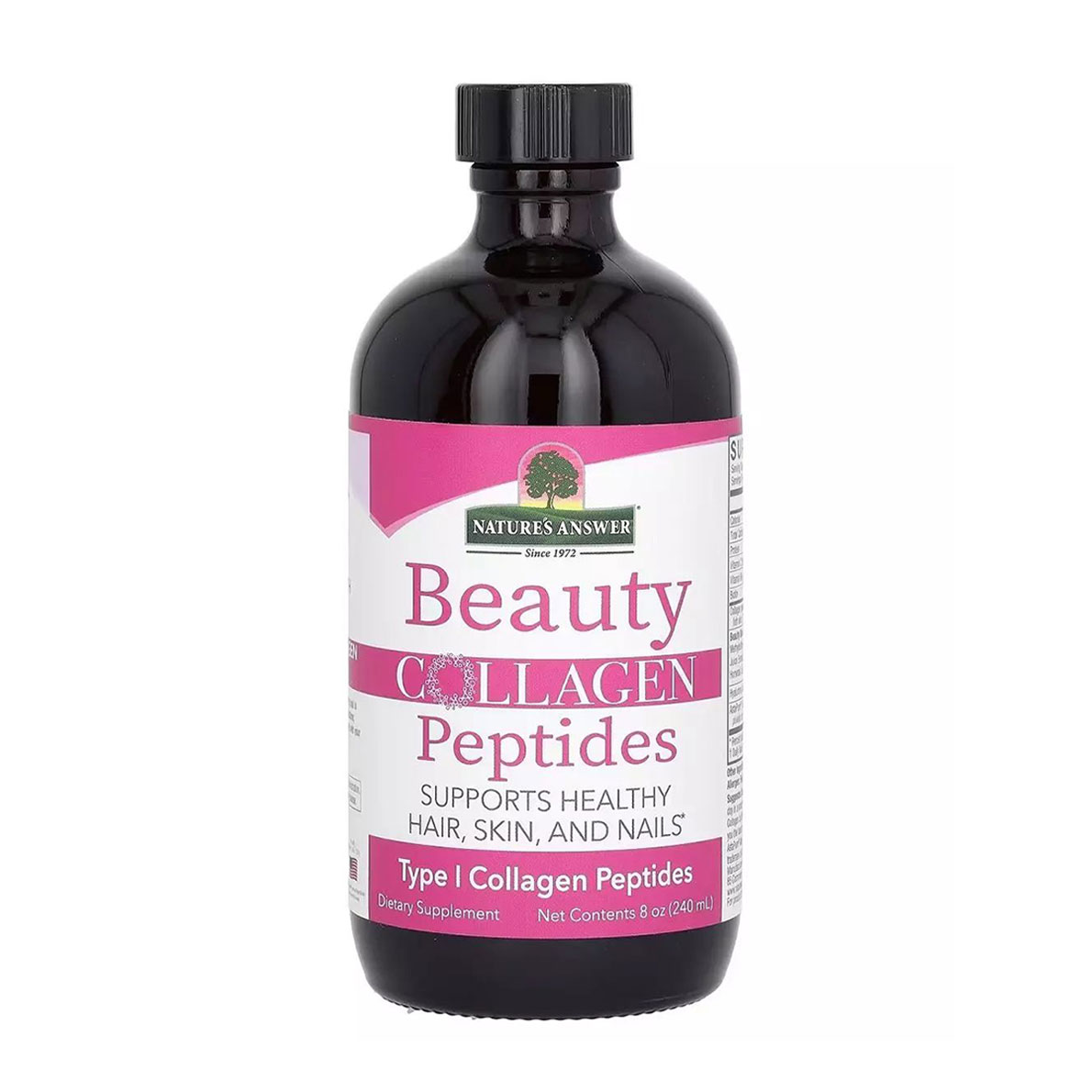 Колагенові пептиди краси Nature's Answer Beauty Collagen Peptides зі смаком ягід, в рідині, 240 мл